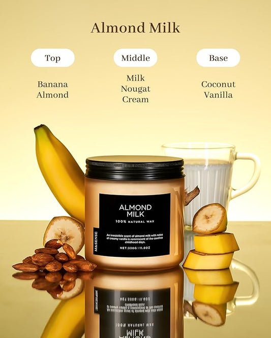 M&SENSE Creamy Vanilla Scented Candle, 11.6oz Clean Non Toxic Home Sweet Scent 70 Hours Burn Time Fragrance Candle for Women Teacher Friends, 2 Wick Natural Soy Wax for Home Decor
