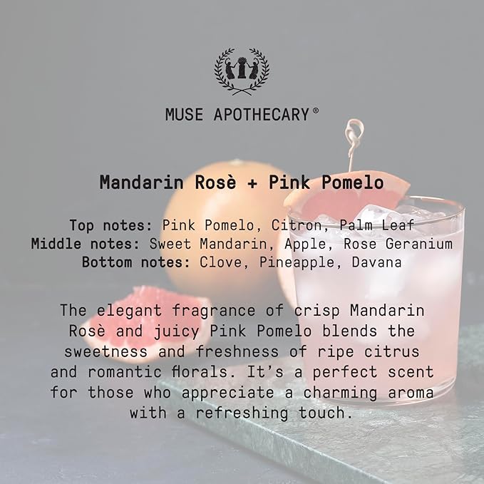 Muse Apothecary Hand Ritual - Aromatic and Nourishing Hand Soap, Infused with Natural Aromatherapy Essential Oils - Great Valentine's Day Gift - 16 oz, Mandarin Rosè + Pink Pomelo, 2 Pack