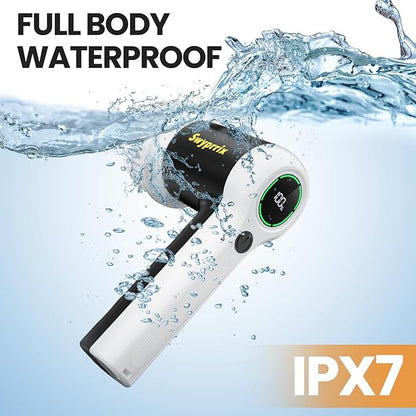 Electric Bathroom Cleaning Brush, Cordless Spin Scrubber Full Body Waterproof IPX7 with 6 Replaceable Brush Heads for Bathtub/Kitchen/Window/Home Cleaning -SD-CTB02