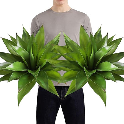 Veryhome Succulents Plants Artificial Agave Plant 28Inch Large Faux Succulent Unpotted Aloe Premium Crafting DIY Greenery Decor for Indoor Outdoor(Green)