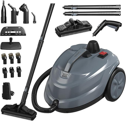 Steam Cleaner, Powerful Heavy Duty Canister Steamer with 34 Accessories, Steam Mop with 16.4 Ft Extra-Long Power Cord for Home Floor Cleaning, Grout, Upholstery, Car Detailing