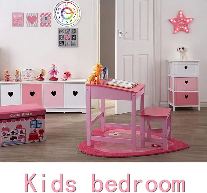 Time Teaching Clock 12 Inch Silent Wall Clock for Kids Learning Time, Silent Non-Ticking Quartz Decorative Wall Clock for Teacher's Classrooms Or Children's Bedrooms