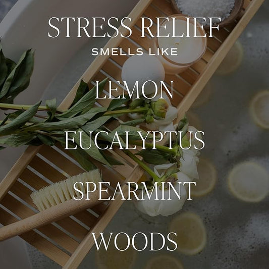 Sweet Water Decor Citrus Calm Scented Soy Candles – Lemon, Orange, Eucalyptus, Parsley, Lavender, Sage – Fresh & Calming Aroma – 50 Hour Burn – 12oz Tinted Glass Jar for Home Decor and Bedroom Decor