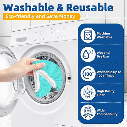 LOVECO 10 Pack Universal Steam Cloths for Handheld Steam Cleaner, Compatible with Bissell Steam Shot, Comforday, Wagner Spraytech etc - Reusable Washable Microfiber Rags - Peacock Blue