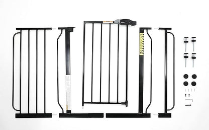 Regalo Easy Step 49-Inch Extra Wide Baby Gate, Includes 4 & 12 Inch Extension, 4 Pack of Pressure Mount and Wall Mount Kit, Black