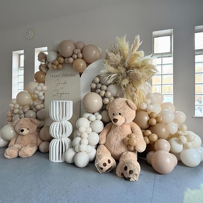 Sand White Balloons 12 Inch, 50Pcs Beige Matte Retro Off White Cream Latex Helium Balloons for Birthday Wedding Baby Shower Anniversary Party Decoration