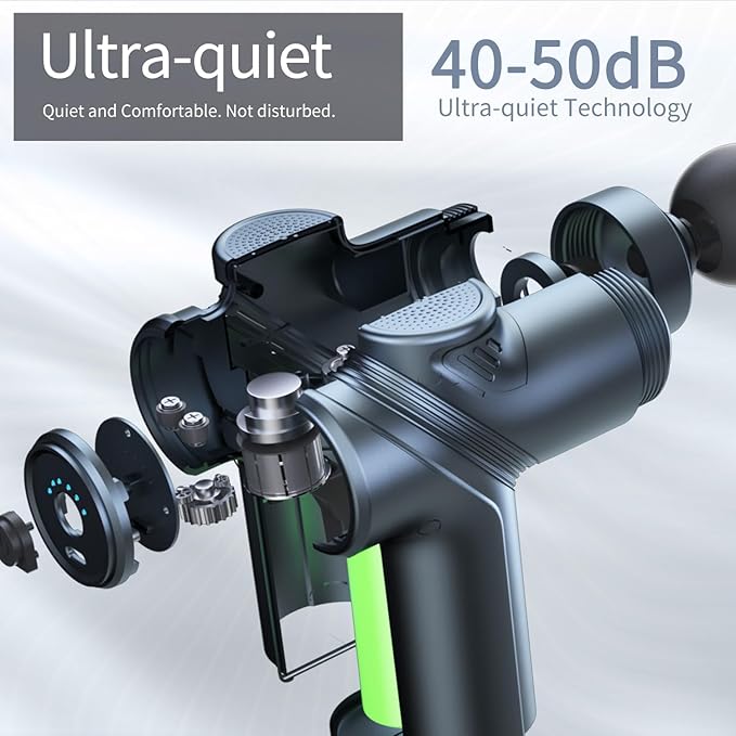 Massage Gun Deep Tissue,Small Travel Percussion Massage Gun with 4 Massage Heads 6 Speeds for Relieving Muscle Soreness for Office Gifts（Blue）