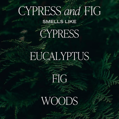 Sweet Water Decor Cypress and Fig Soy Candle | Tropical fruits, Wild Raspberry, Ripe Fig and Eucalyptus Holiday Scented Candles for Home | 11oz White Jar + Wood Lid, 50+ Hour Burn Time Made in the USA