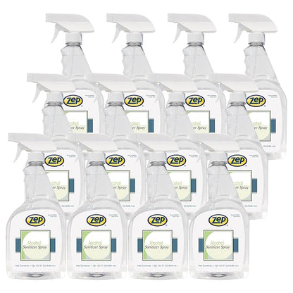 Zep Alcohol Hand Sanitizer Spray - 32 oz (Case of 12) 90001-70% Ethanol-Based, Non-Foaming for Dispensers, Manufactured in the USA
