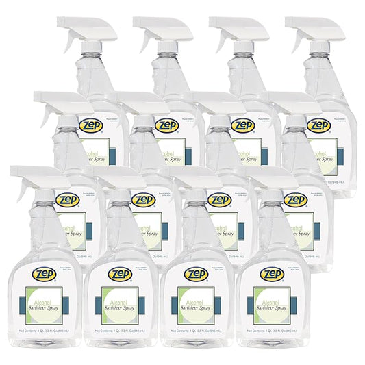Zep Alcohol Hand Sanitizer Spray - 32 oz (Case of 12) 90001-70% Ethanol-Based, Non-Foaming for Dispensers, Manufactured in the USA