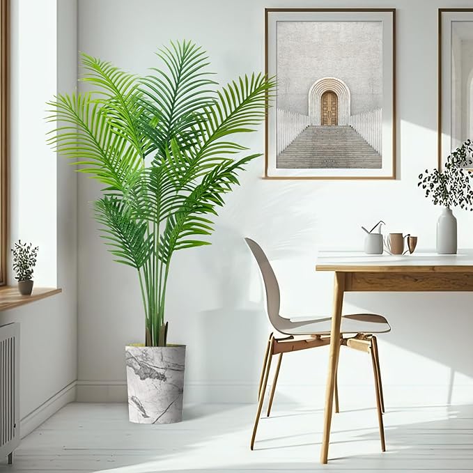AnTing Fake Plant Artificial Areca Palm Plant Faux Tropical Tree 5FT, Fake Palm Tree Indoor Decor with 13Trunks for Home Office Garden Hotel Decor,2 Pack, AT-SWK5FT-2