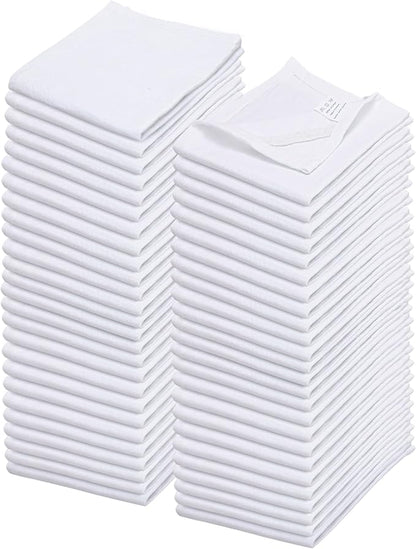 WHITEWRAP Shop Towels| Multipurpose Commercial and Residential Shop Cleaning| Car Wash, Polish, Housewares, Coffee Machine, Restaurant, Bathrooms, Electronics, Auto Garage | 50 Pack 14"x12" White
