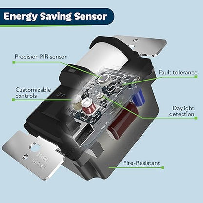 TOPGREENER in Wall PIR Motion Sensor Light Switch, Occupancy Sensor Switch, 𝐍𝐞𝐮𝐭𝐫𝐚𝐥 𝐖𝐢𝐫𝐞 𝐑𝐞𝐪𝐮𝐢𝐫𝐞𝐝, On/Off Override, 𝐒𝐢𝐧𝐠𝐥𝐞 𝐏𝐨𝐥𝐞, 4A, 500W, TSOS5-BKWP,Black,4 Pack