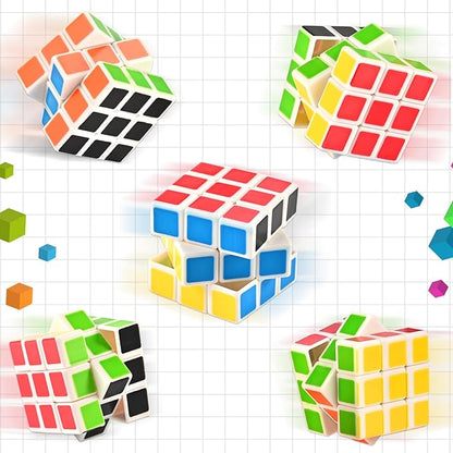 GOLDGE 40 Mini Cube Puzzles, 1.18in 3x3, Fun Party Favors for Kids - School Rewards & Classroom Prizes, Perfect for Birthdays, Easter, Christmas & Stocking Stuffers (40PCS-6 Colors (Black))