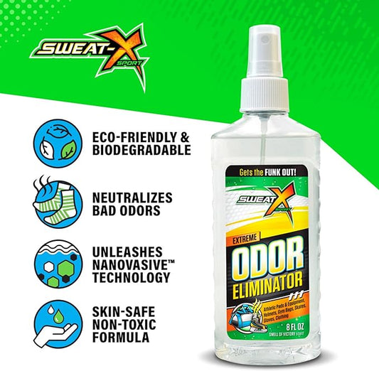 Extreme Odor Spray - Multipurpose No-Wash Deodorizer - Ideal for Shoes and Gym Clothing - Victory Scent (8 fl oz)