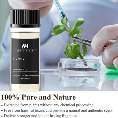 My Way Essential Oil Scent 50ml - Antal Hayat Diffuser Oil - Home Luxury Scents - Lemon, Comforting Sandalwood, Warm Cedarwood & Pretty Iris - Diffuser Oil Blends for Aromatherapy