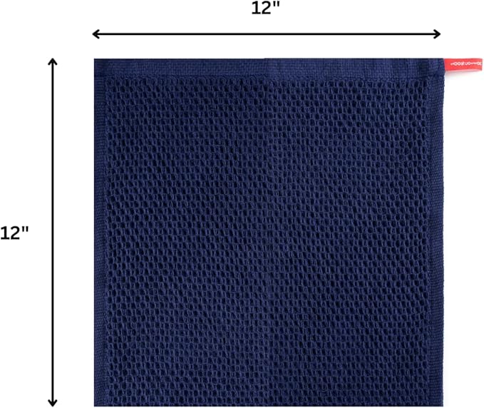 Premium 100% Cotton Waffle Weave Dish Cloths (12x12, 12 Pc) – Honeycomb, Ultra Soft, Scratch-Free & Superb Absorbent Best Dish Cloth, Dish Rags - Blue