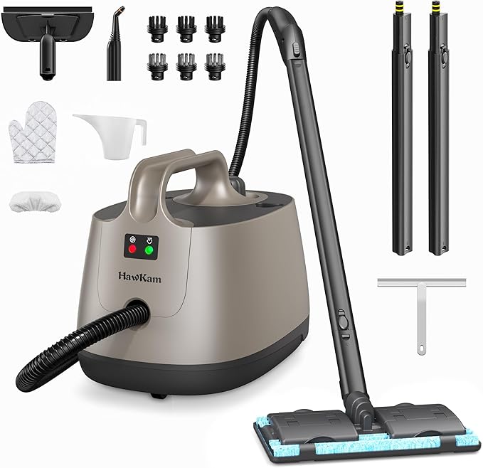 Steam Cleaner for home, 293°F 58 PSI Powerful Multipurpose Steam Mop for Home Use, 50Oz Capacity, Heavy Duty Steamer for Carpets, Handheld Steamers, Floors, Cars, Tiles, Crack Cleaning, Titanium