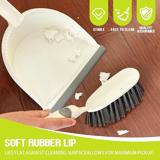 Dust Pan and Brush Set Small–Mini Broom and Dustpan Set 2 Pack, Hand Broom and Dustpan Set, Handheld Dustpan and Brush Combo for Kitchen, Desktop, Sofa, Car, Animal Cages