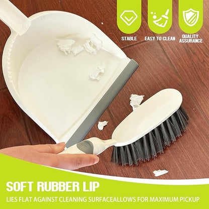 Dust Pan and Brush Set Small–Mini Broom and Dustpan Set 2 Pack, Hand Broom and Dustpan Set, Handheld Dustpan and Brush Combo for Kitchen, Desktop, Sofa, Car, Animal Cages