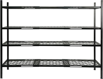 Shoe Rack, 4-Tier Long Shoe Rack, Stackable Shoe Storage Organizer Expandable Shoe Shelf Stand, Holds up to 25-30 Pairs of Shoes for Entryway, Garage, Front Door Entrance, Metal,45.6in Black
