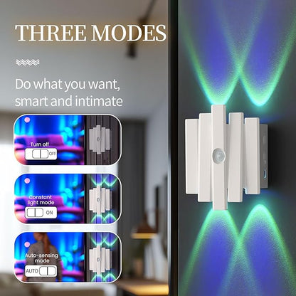 Motion Sensor Night Light,Motion Sensor Light Indoor,USB Type-C Charging,Magnetic Mount,Colorful neon Colors Change,Wall lamp,Battery Operated Wall Sconce for Bedroom,Bathroom