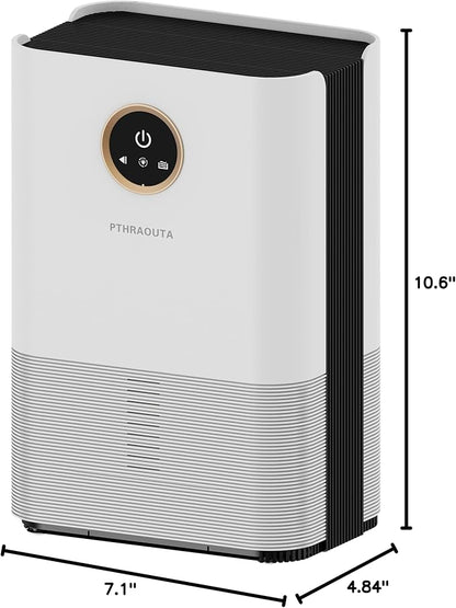 Dehumidifier for Room for Home, (850 sq.ft) Small Dehumidifiers with Drain Hose, Safe Drainage Auto-off Odor Removal 2 Duak-Core Portable Deshumificador Bathroom RV, 50 OZ Water Tank