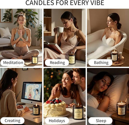 4 Pack 28oz Scented Candles, Soy Wax Jar Candles, Coconut Vanilla, Cedar, Lemon, Lavender, Scented Candles for Home, Fall Candles for Women, Men, Candle Gift Set
