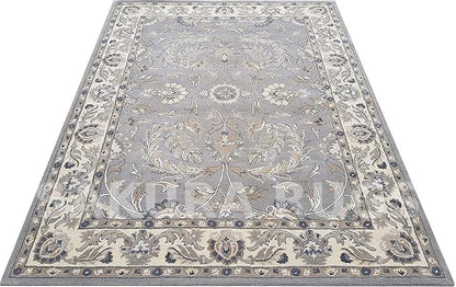 Turkish Oushak – Classic Handcrafted Carpet with Vintage Pattern, Ideal for Bedroom, Living Room & Elegant Décor(Grey, 6' x 8')