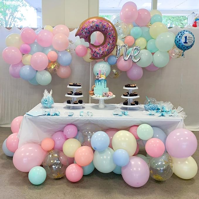 60 PCS Pastel Balloons, 12 Inch Macaron Latex Balloon Pastel Multicolor Party Balloons Assorted Color Rainbow Helium Balloon for Girl Birthday Wedding Anniversary Baby Shower Party Decorations