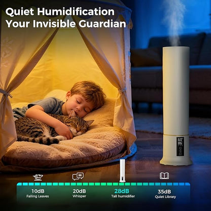 Abolee Humidifiers for Bedroom 9L Cool Mist with Essential Oil Diffuser, Humidifier Large Room, 24dB Quiet Air Humificador fit Baby Nursery & Plants, 360° Adjustable, Easy Fill & Cleaning