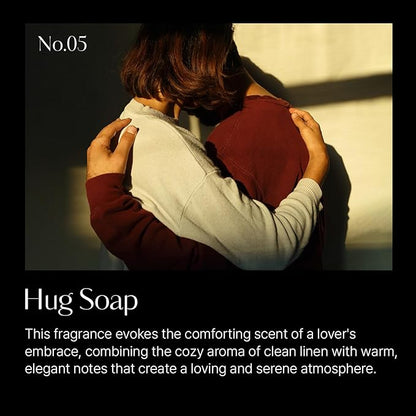 hetras Textile Perfume | Hug Soap - Cozy & Clean Scent | Long-Lasting Subtle Fragrance Wrinkle Release Spray | Travel-Size Linen Freshener | Made with Natural Essential Oils, 2.7 fl. oz.