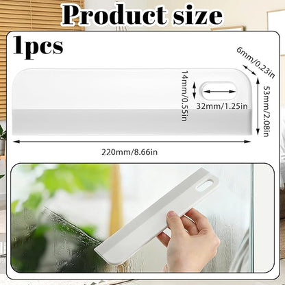 8.6" Kitchen Countertop Squeegee for Shower Small Silicone Squeegee for Glass Doors Window Cleaning Scraper for Mirror Sink Counter Bathroom, White Grey