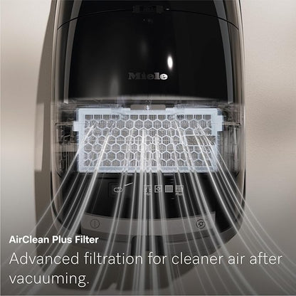 Miele New Guard M1 Parquet XL Bagged Canister Vacuum Cleaner with AirClean Plus Filter, AllTeQ Universal Floorhead, and Parquet Twister XL Floorbrush, LED Icon Display, in Brilliant White