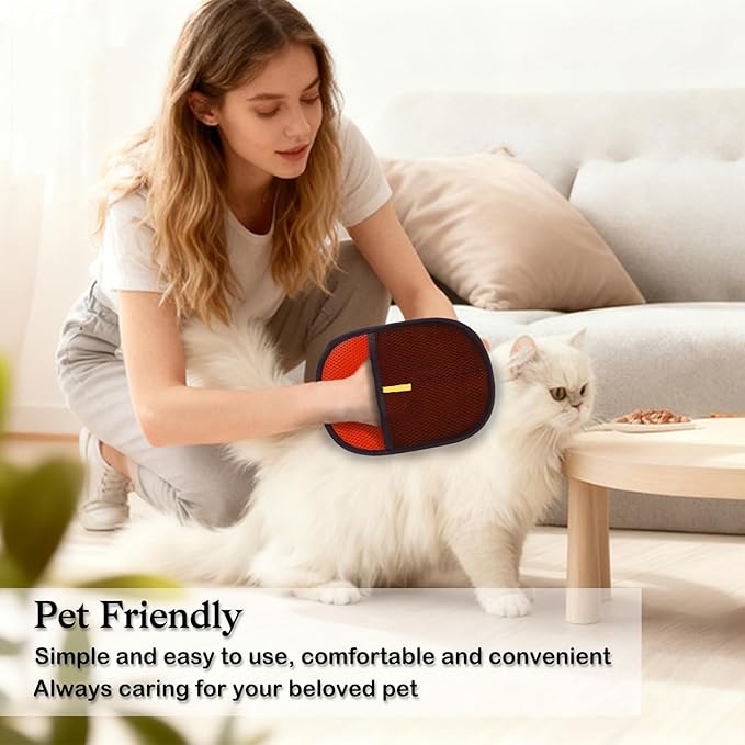 FlowFish 1 Pack Pet Hair Removal Electrostatic Glove for Dogs and Pets, Washable & Reusable Electrostatic Pet Hair Remover Glove, Durable Pet Hair Removal Tool for Multi-Occasions