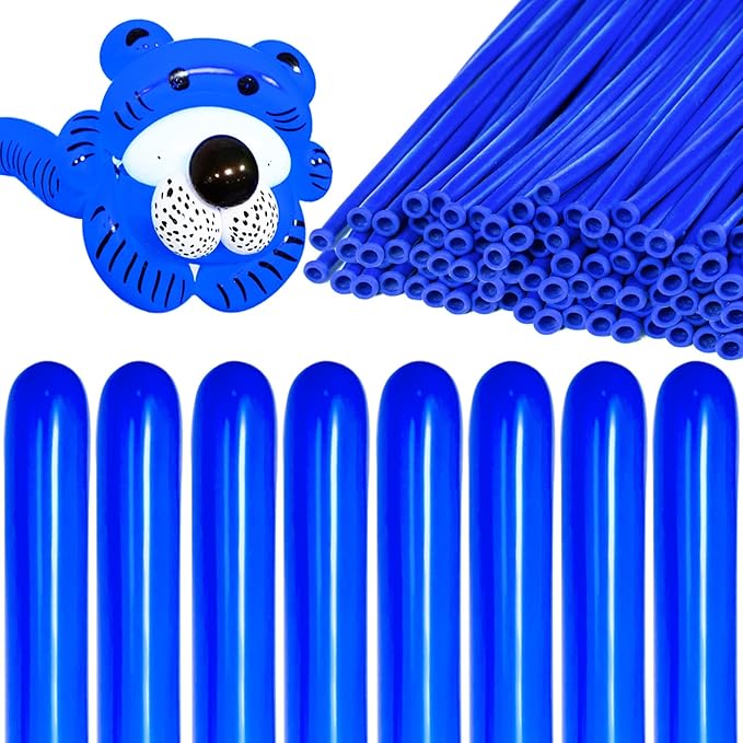 KAWKALSH 260 Blue Long Balloons for Balloon Garland Thickening Skinny Latex Twisting Animals Modeling Christmas Birthday Wedding Party Festival Decorations 100pcs