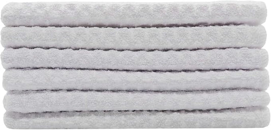 Microfiber Kitchen Cleaning Cloth Thick Dish Rags Waffle Weave Washcloths Dish Cloths Ultra Absorbent Odor Free 12inch X 12inch 6 Pack White