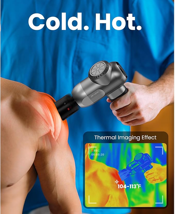 BOB AND BRAD C2 Pro Massage Gun with Heat and Cold Therapy, FSA Eligible & HSA Approved Mini Massager Gun Deep Tissue, Heated Professional Electric Back Massager for Athletes