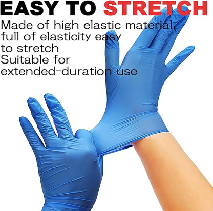 SANYU Nitrile Gloves, Powder-Free, Latex-Free, Non-Sterile, Food Safe, Disposable Gloves for Household, Heavy Duty, 4 Mil