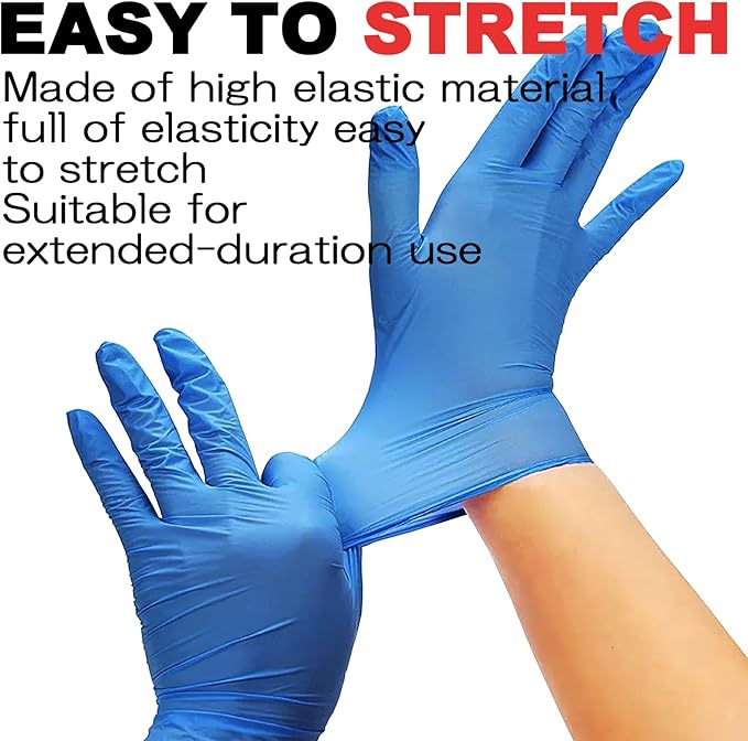 SANYU Nitrile Gloves, Powder-Free, Latex-Free, Non-Sterile, Food Safe, Disposable Gloves for Household, Heavy Duty, 4 Mil