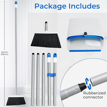 Broom with Dustpan Combo Set, Dustpans Stand Up