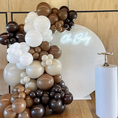 Brown Balloons, 12 Inch Coffee Brown Tan Cream Sand White Balloons for Neutral Bear Baby Shower Boho Wedding Woodland Birthday Party Decorations