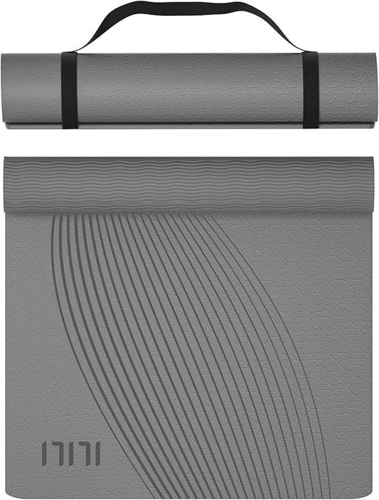 ILILI Yoga Mat, 72x25×0.3 Inch, Non-Slip, TPE Exercise Mat, Tear-Resistant, Fitness Yoga Mat with Carrying Strap, Ideal for Yoga, Pilates, Home Workouts, Stretching & All Fitness Routines