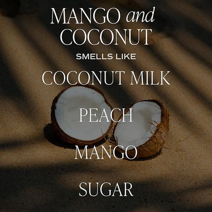 Sweet Water Decor Mango and Coconut Candle - Soy Pineapple, Mango and Orange Scented Summer Candles for Home - 11oz White Glass Jar and Wood Lid, 50+ Hour Burn Time, Made in The USA