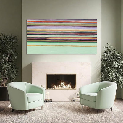 ZENPEE Green Minimalist Canvas Wall Art, Aesthetic Home Decor for Hallway, Dining Room, Bedroom, or Office | 20" x 40"