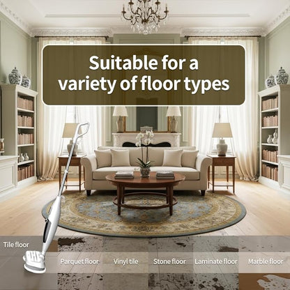 Steam Mop with 13 Accessories,Steam Cleaner Home Use,Floor Scrubber spin mop for Hard Wood Floors,tile Scrub Steamer Deep Cleaning,Carpet, 4 Washable Mop Pads, 550ml Capacity,30 Second Heat-Up