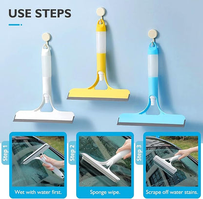 3 in 1 Window Cleaning Scraper, 3 in 1 Spray Squeegee for Window Cleaning, 2025 New with Brush and Built-in Spray Bottleall-Purpose Shower Glass, Mirrors, Car, Home Window Cleaner Tool (A)