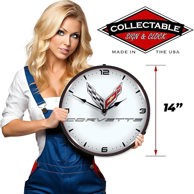 C3 1979 Corvette LED Wall Clock Illuminated not Neon