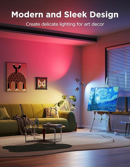 Govee Tree Floor Lamp Compatible with Matter, 3 Rotatable Lights with LuminBlend Technology, Standing Lamp with 64 Dynamic Scenes, Music Sync, Ideal Floor Lamp for Bedroom, Living Room, Reading Room