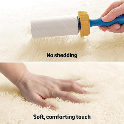 Amazon Basics Fluffy Washable Area Rug, Shaggy Carpet for Living Room, Bedroom, 8' W × 10' L, Beige